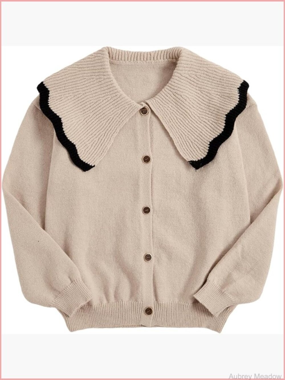 Collared Button Up Cardigan Sweater Long Sleeve Knit Fall Outerwear